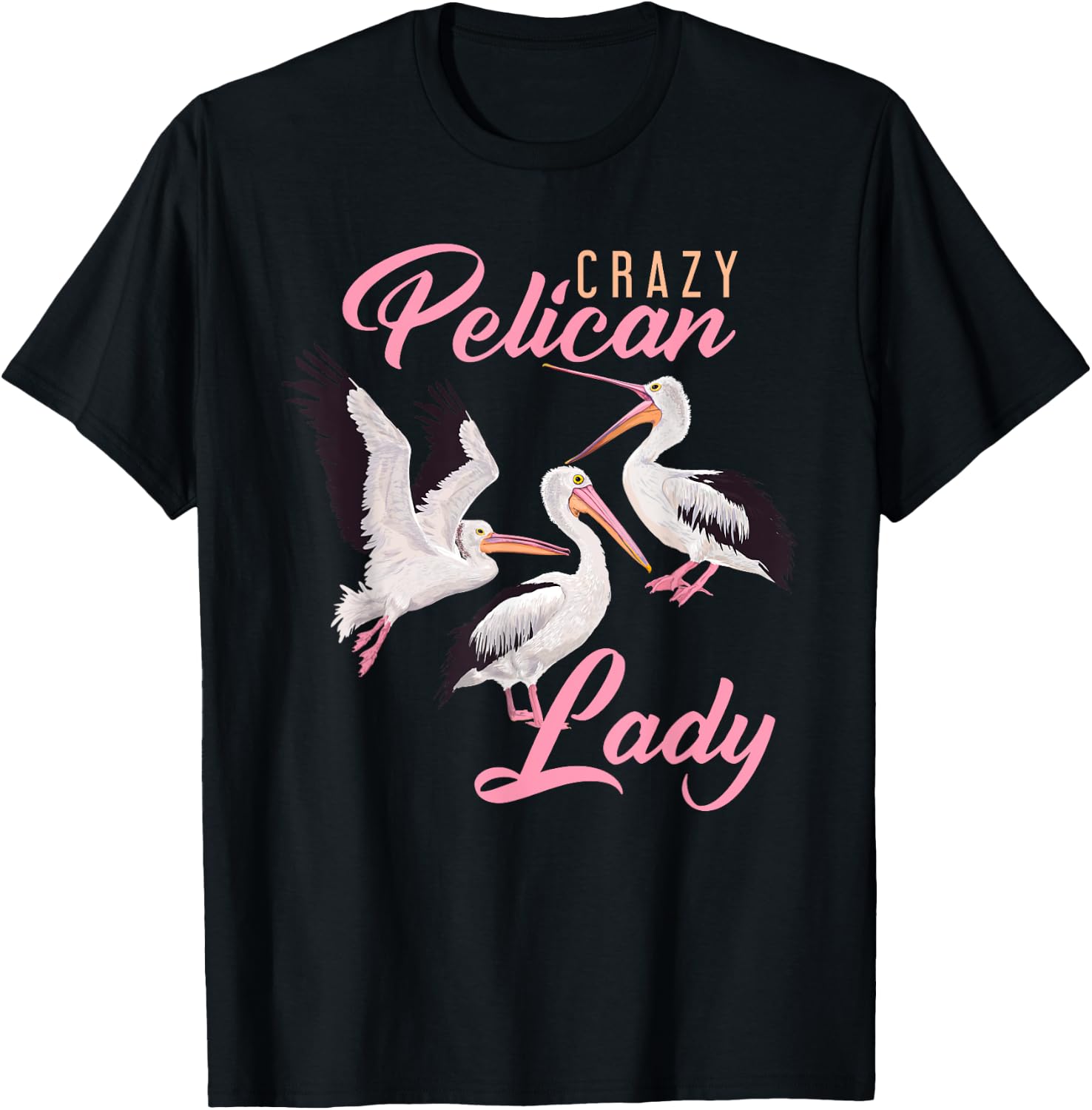 Pelican Lady Ornithologist Women Gift Pelican T-Shirt - T-Shirt | Black