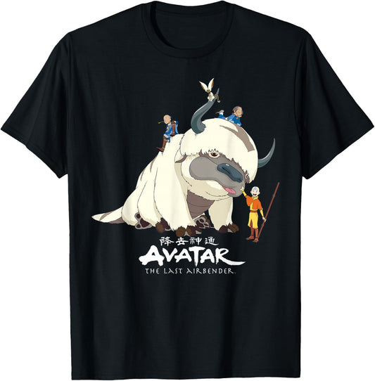 Avatar: The Last Airbender Appa Group Shot Logo T-Shirt - T-Shirt | Black