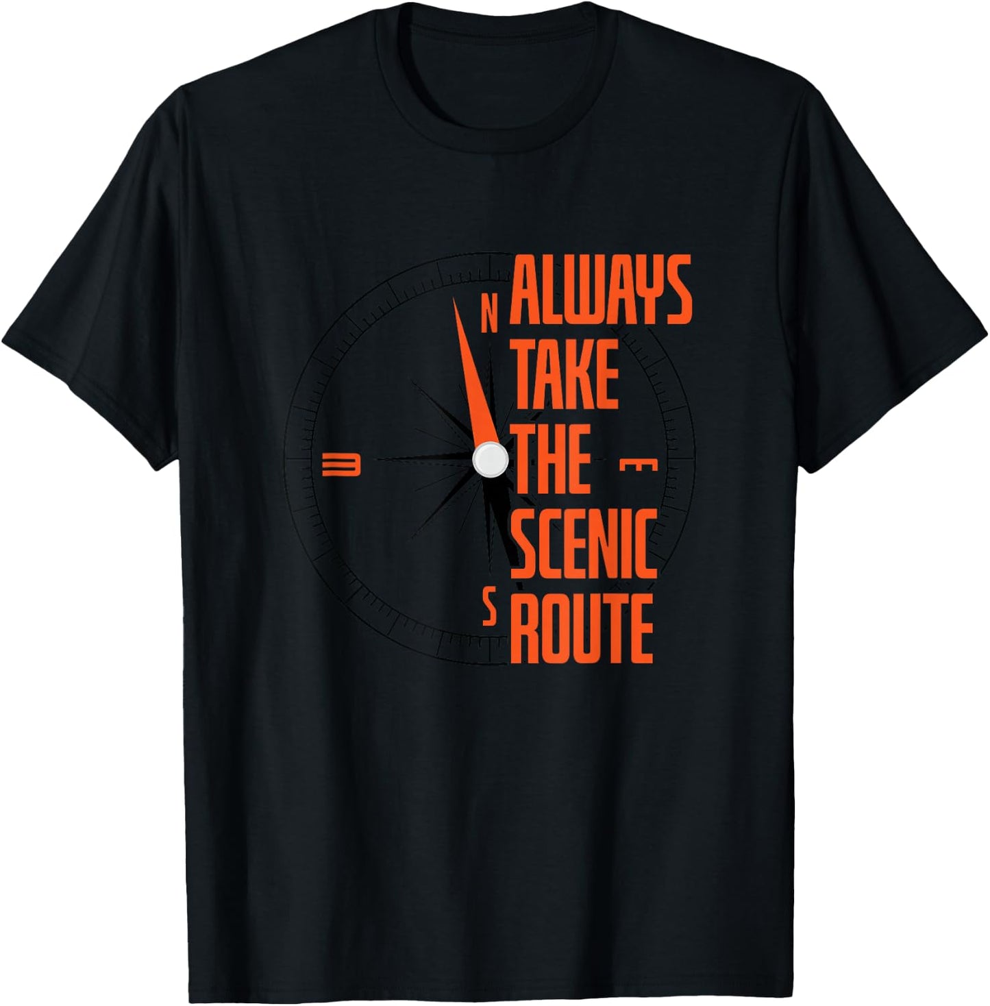Always Take The Scenic Route Hiking T-Shirt - T-Shirt | Black
