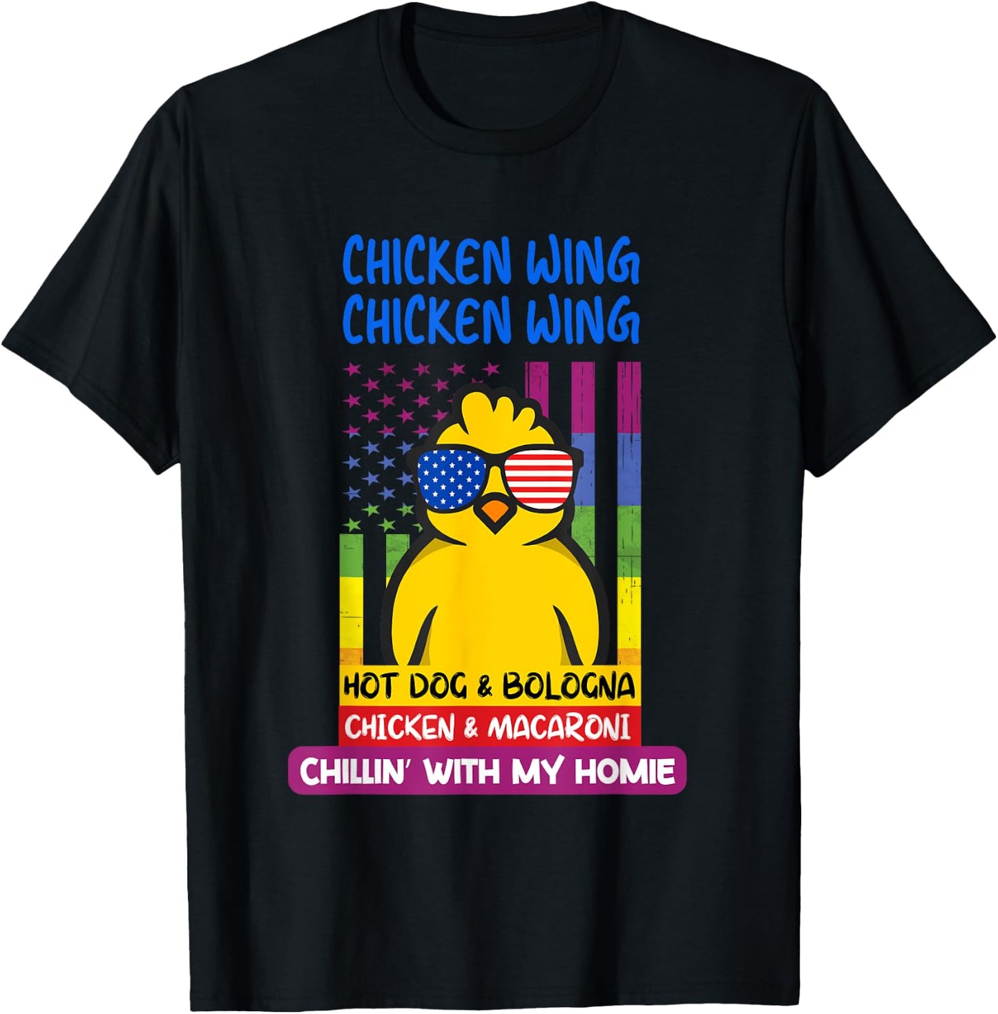 Cooked Chicken Wing Chicken Wing Hot Dog Bologna Macaroni Women Girls Kids T-Shirt - T-Shirt | Black