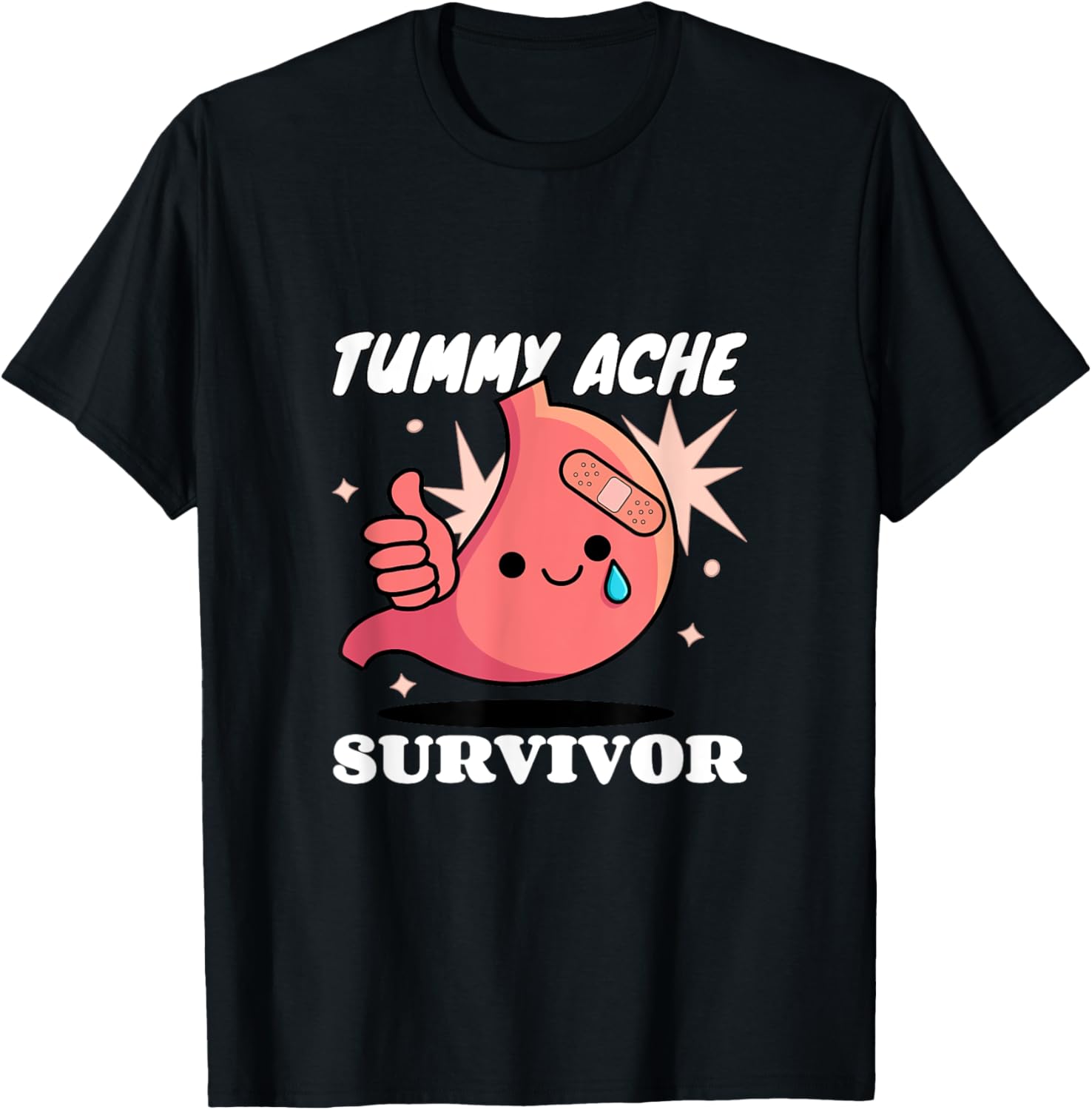 Tummy Ache Survivor T-Shirt - T-Shirt | Black
