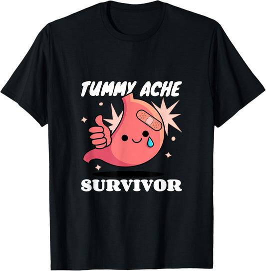 Tummy Ache Survivor T-Shirt - T-Shirt | Black