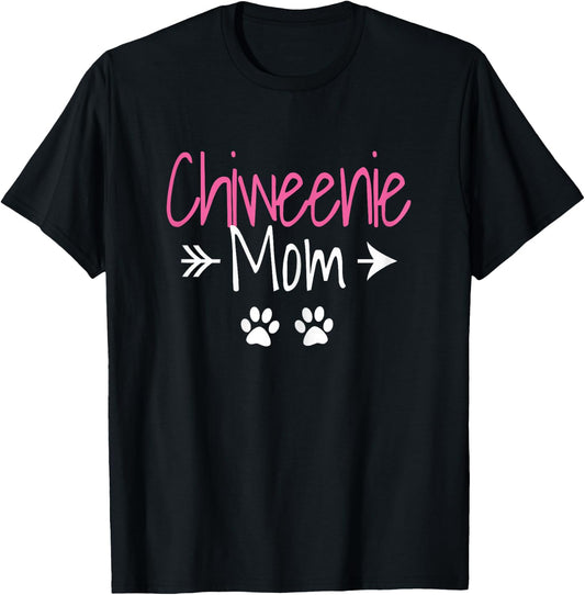 Chiweenie Mom Funny Dachshund Chihuahua Dog Mom Dad Lover T-Shirt - T-Shirt | Black