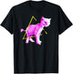 Funny Cat Synthwave Vaporwave Triangle 70s 80s Retrowave Cat T-Shirt - T-Shirt | Black