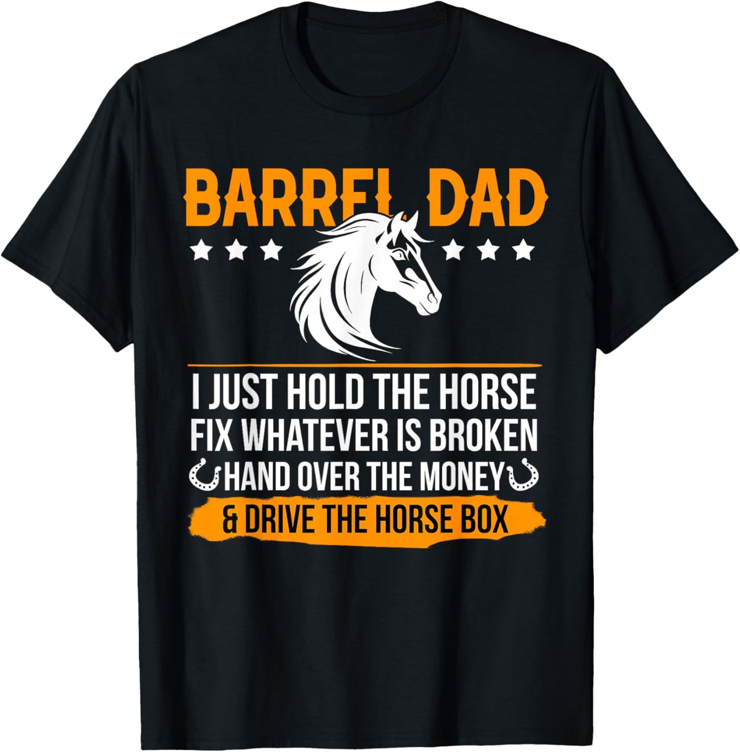 Barrel Racing Dad Definition Dad Of A Barrel Racer Father T-Shirt - T-Shirt | Black