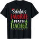 Santa's Favorite math Teacher Santa hat School Christmas Men Women T-Shirt - T-Shirt | Black