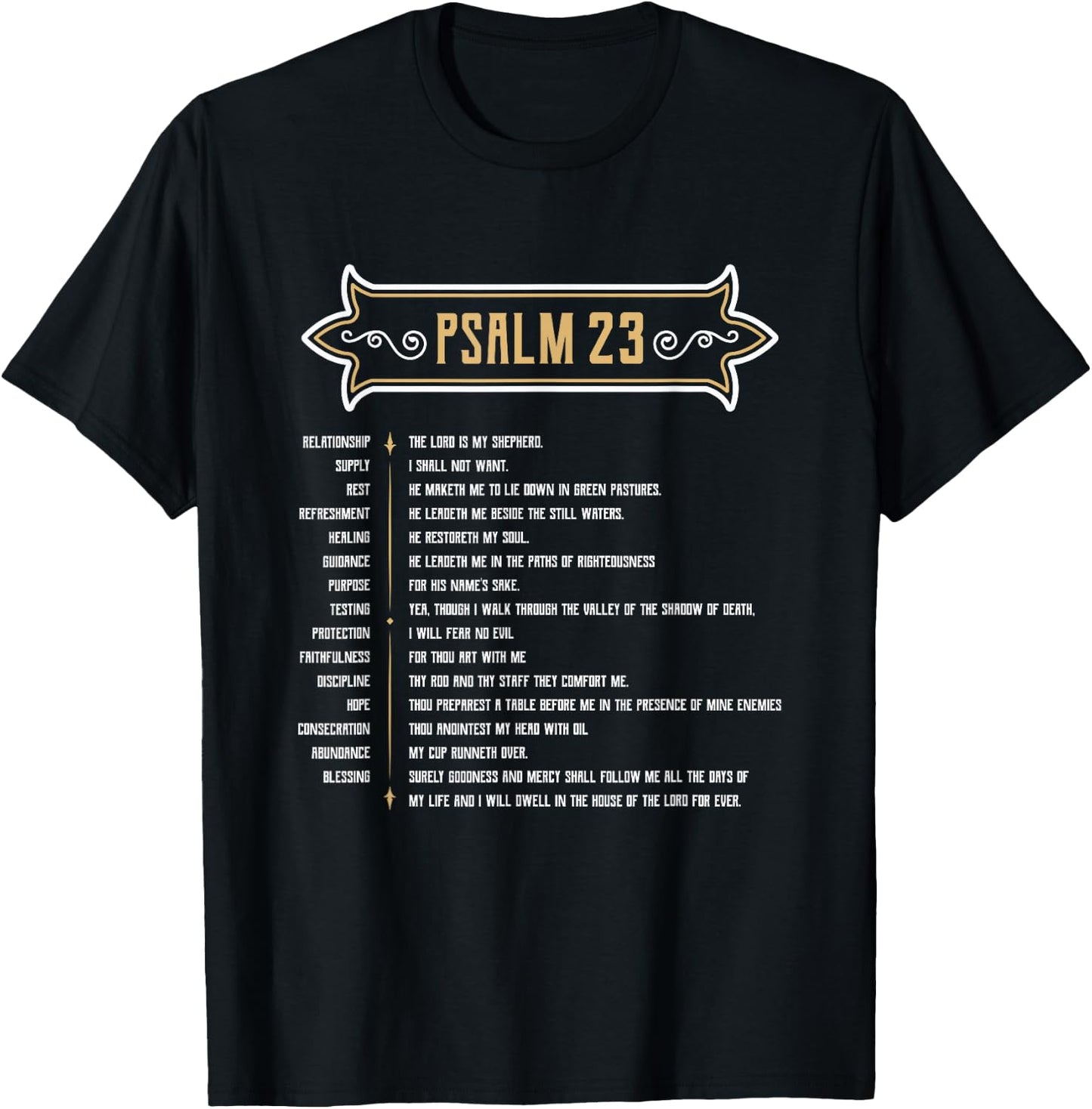 Psalm 23 LORD is my Shepherd T-Shirt - T-Shirt | Black