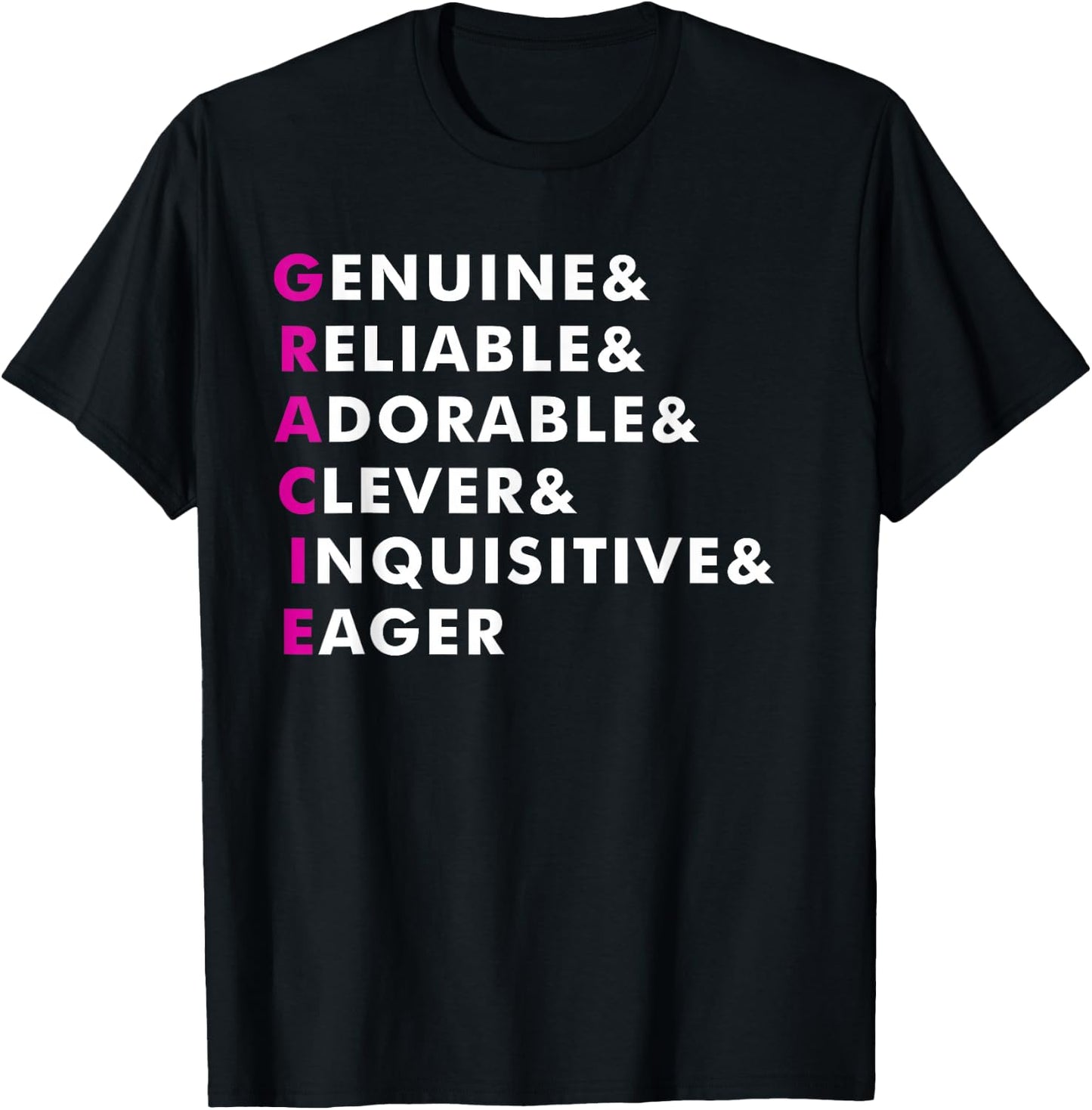Gracie Name Shirt Personalized Gift T-Shirt - T-Shirt | Black