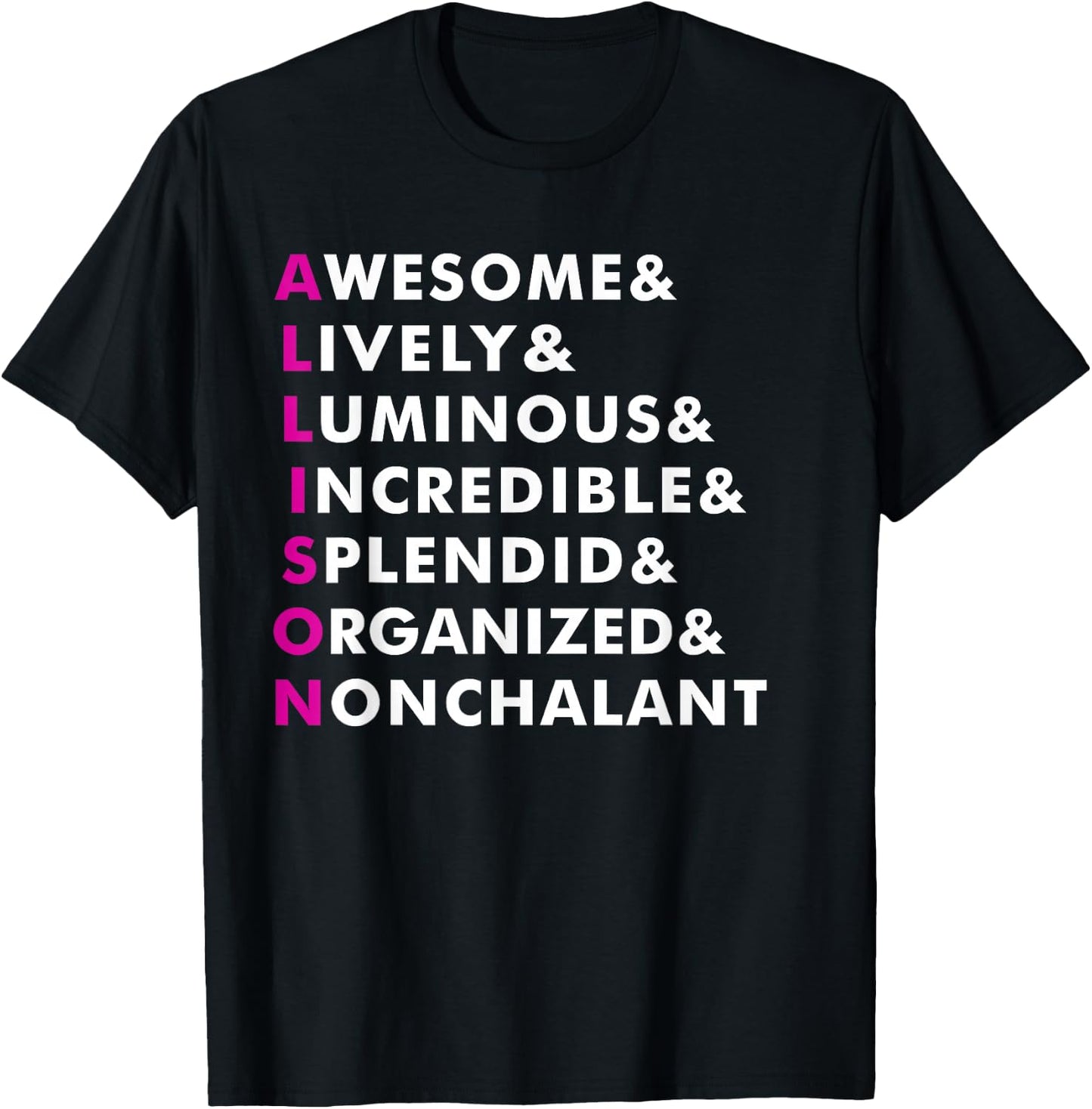 Allison Name Shirt Personalized Gift T-Shirt - T-Shirt | Black