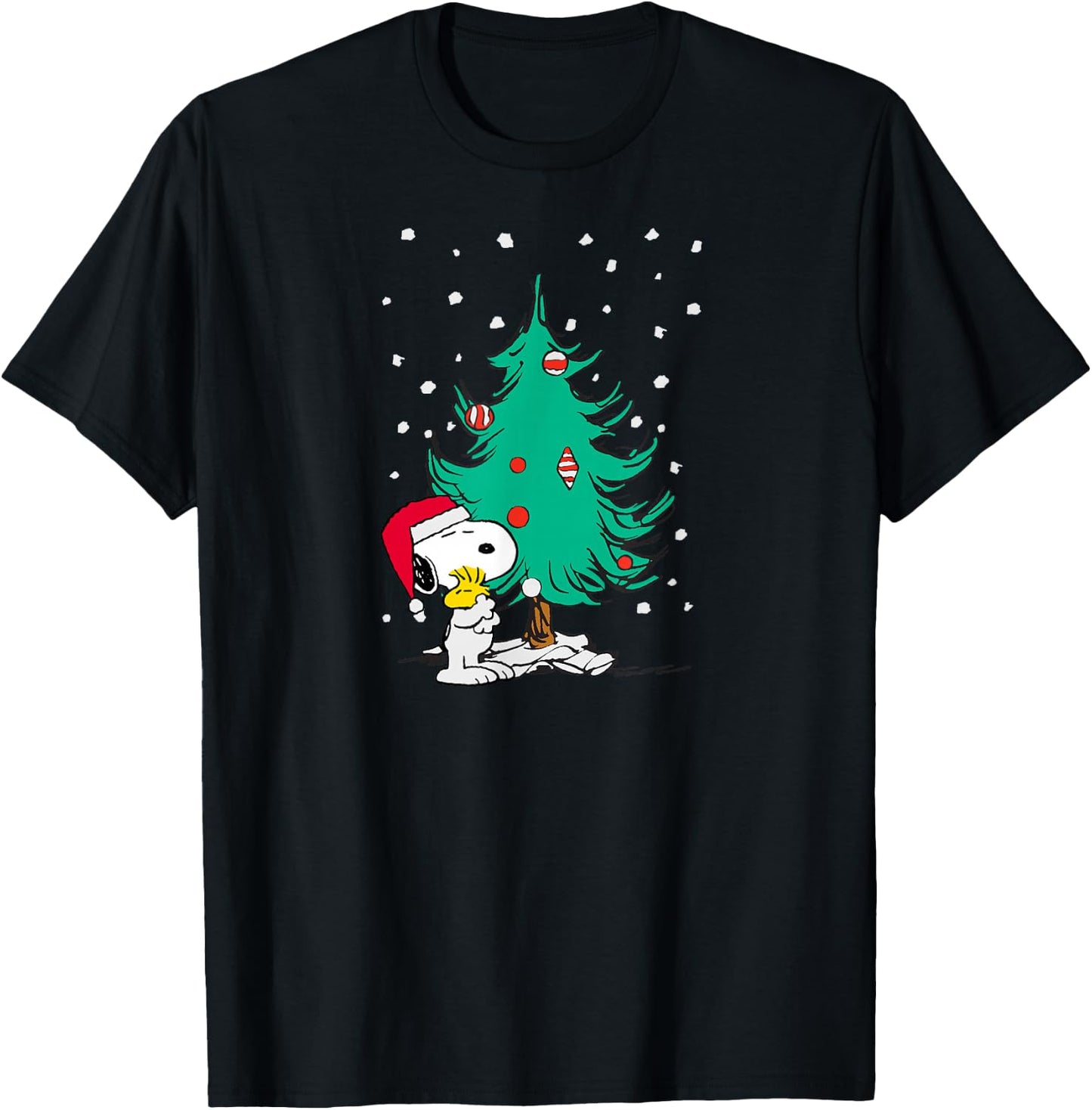 Peanuts Snoopy Holiday Christmas Tree T-Shirt - T-Shirt | Black