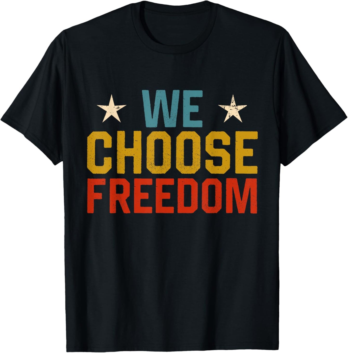 Vintage We Choose Freedom We Choose Kamala-Harris Vote 2024 T-Shirt - T-Shirt | Black