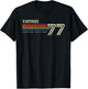 Vintage 1977 Chest Stripe Birthday T-Shirt - T-Shirt | Black