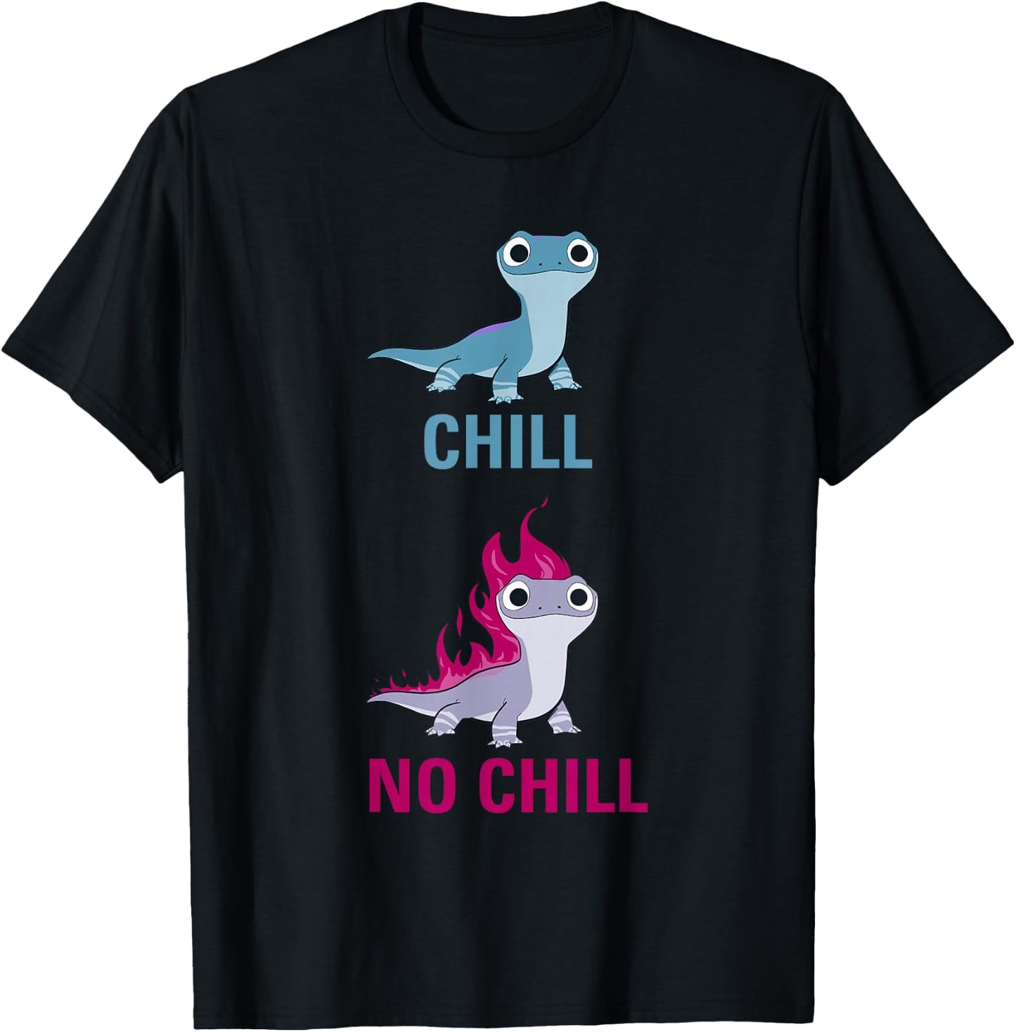 Disney Frozen 2 Salamander Chill vs No Chill T-Shirt - T-Shirt | Black
