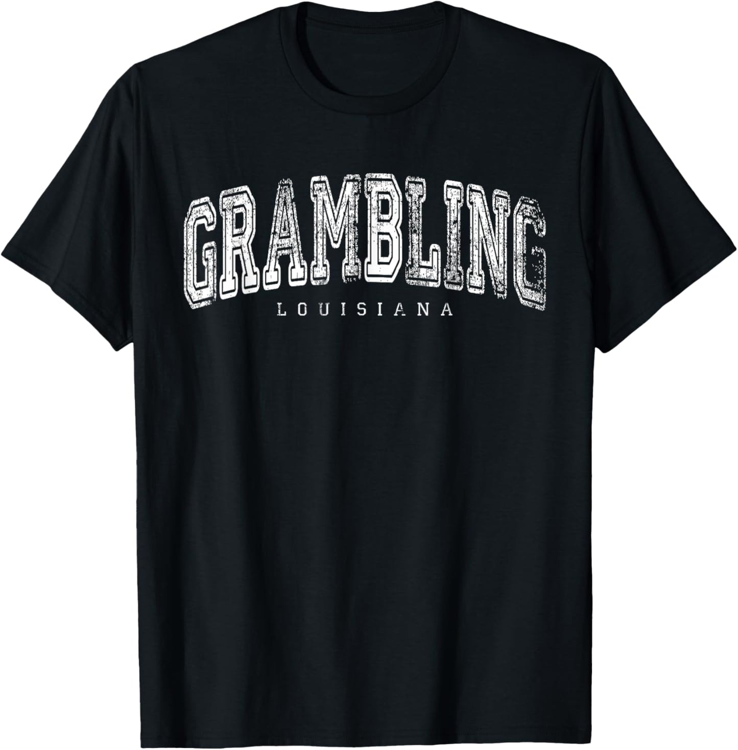 Grambling Louisiana Vintage Retro US City State Travel T-Shirt - T-Shirt | Black
