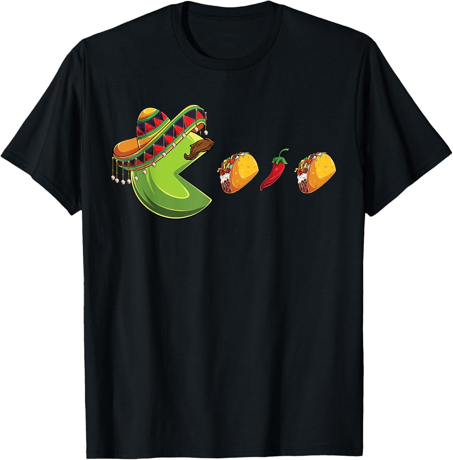 Funny eating Tacos Cinco de Mayo Boys Kids woman Men Mexican T-Shirt - T-Shirt | Black