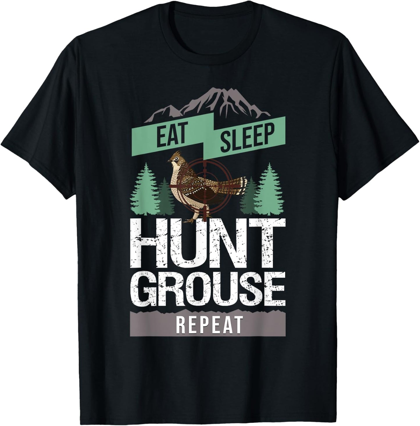Ruffed Grouse Hunting Bird Spruce Grouse T-Shirt - T-Shirt | Black