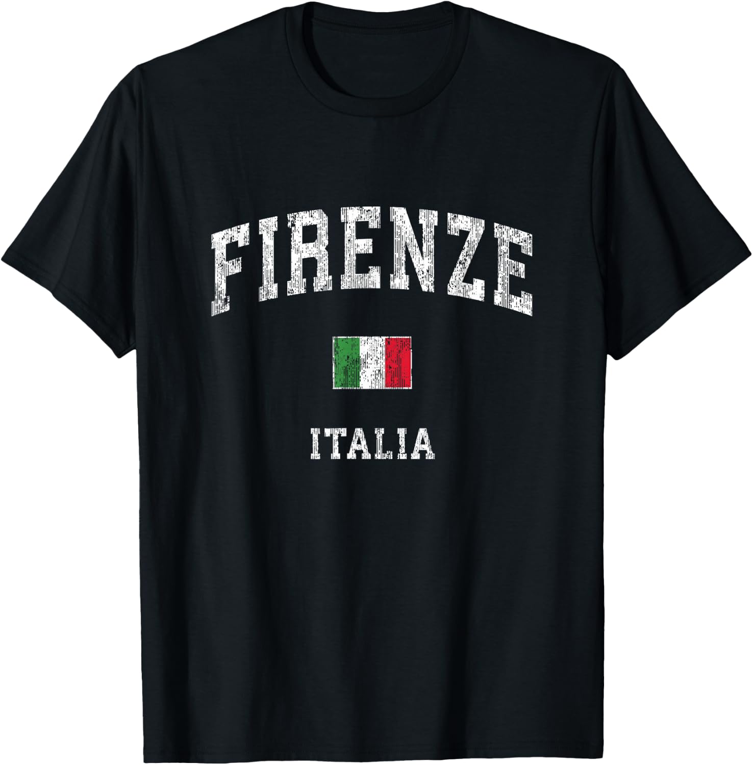 Firenze Italia Italy Vintage Athletic Sports Design T-Shirt - T-Shirt | Black