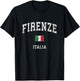 Firenze Italia Italy Vintage Athletic Sports Design T-Shirt - T-Shirt | Black