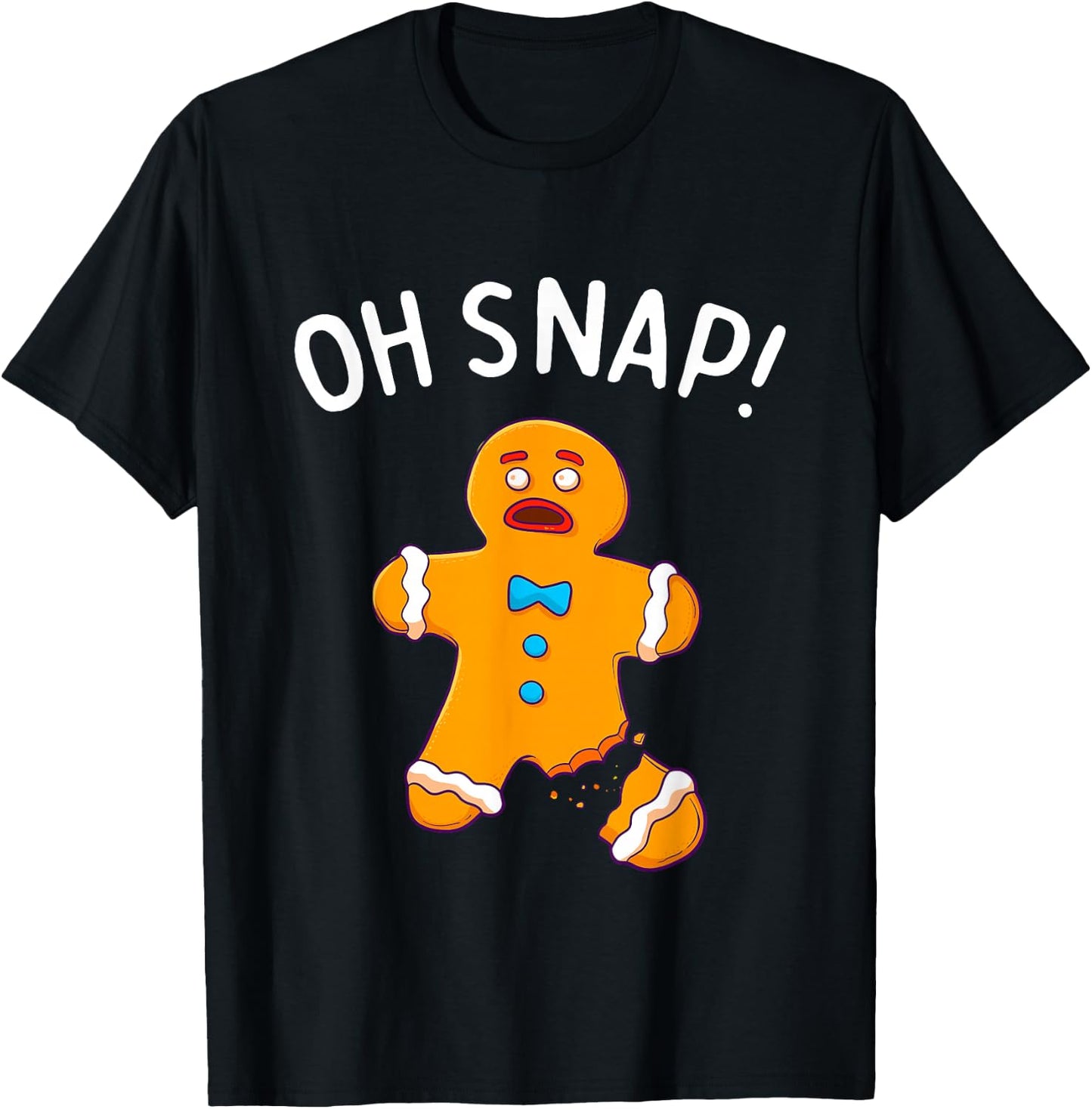 Gingerbread Man Oh Snap Christmas Funny Cookie Baking Gift Short Sleeve T-Shirt - T-Shirt | Black