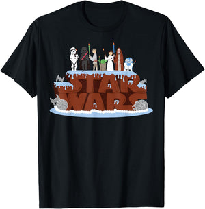 Star Wars Character Birthday Cake T-Shirt - T-Shirt | Black
