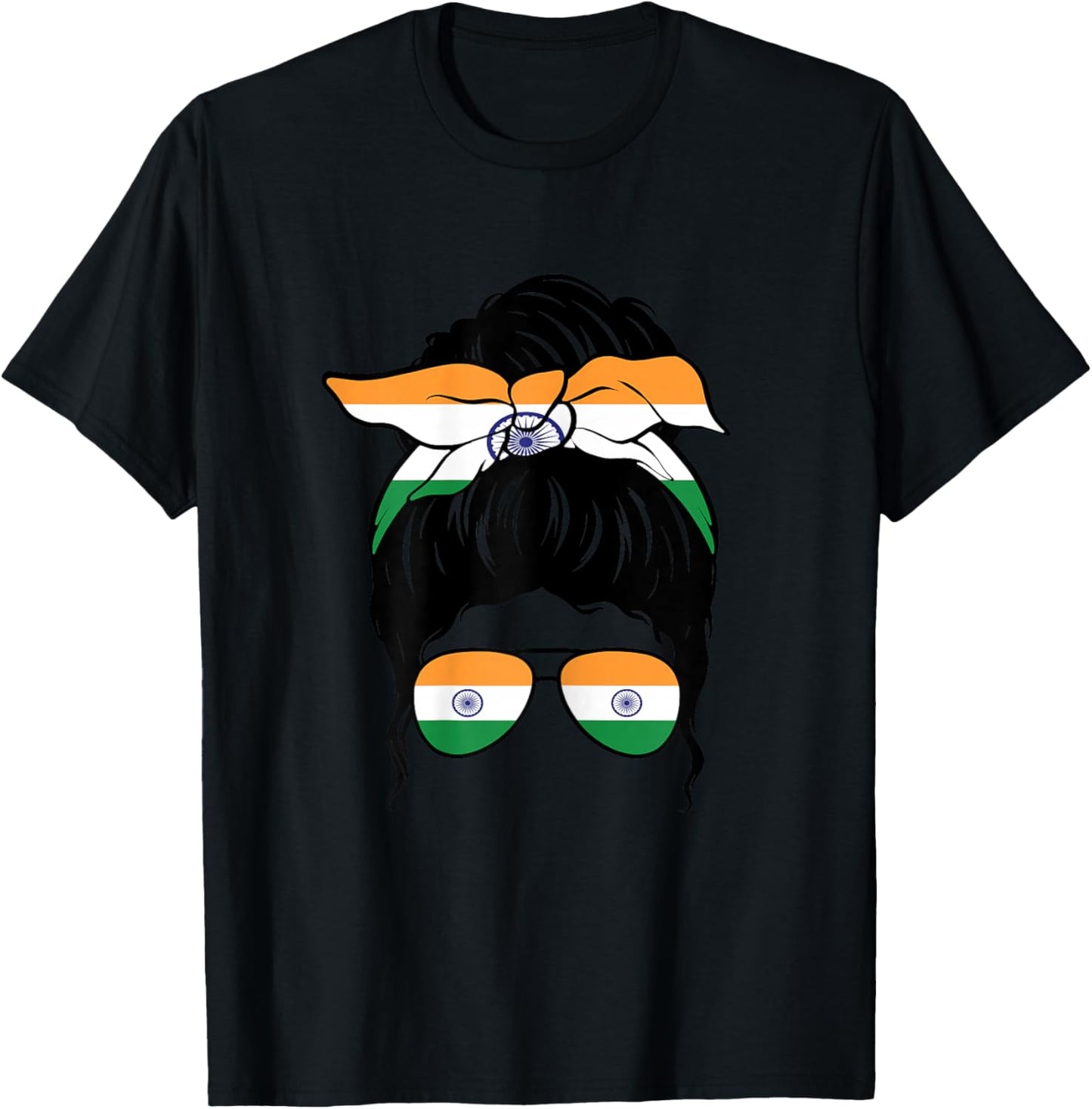 Indian Girl India Indian Flag Patriotic Proud Indian Girl T-Shirt - T-Shirt | Black