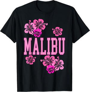 Preppy Varsity Pink Malibu California Teen Girls T-Shirt - T-Shirt | Black