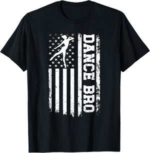 Dance Bro US Flag Dance Brother Of A Dancer Brother T-Shirt - T-Shirt | Black