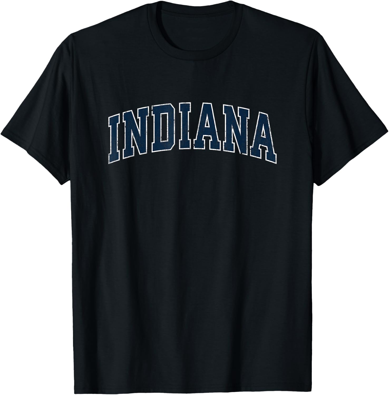 Indiana IN Vintage Sports Design Navy Design T-Shirt - T-Shirt | Black