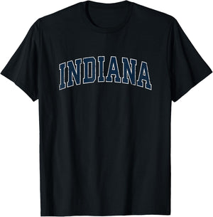 Indiana IN Vintage Sports Design Navy Design T-Shirt - T-Shirt | Black