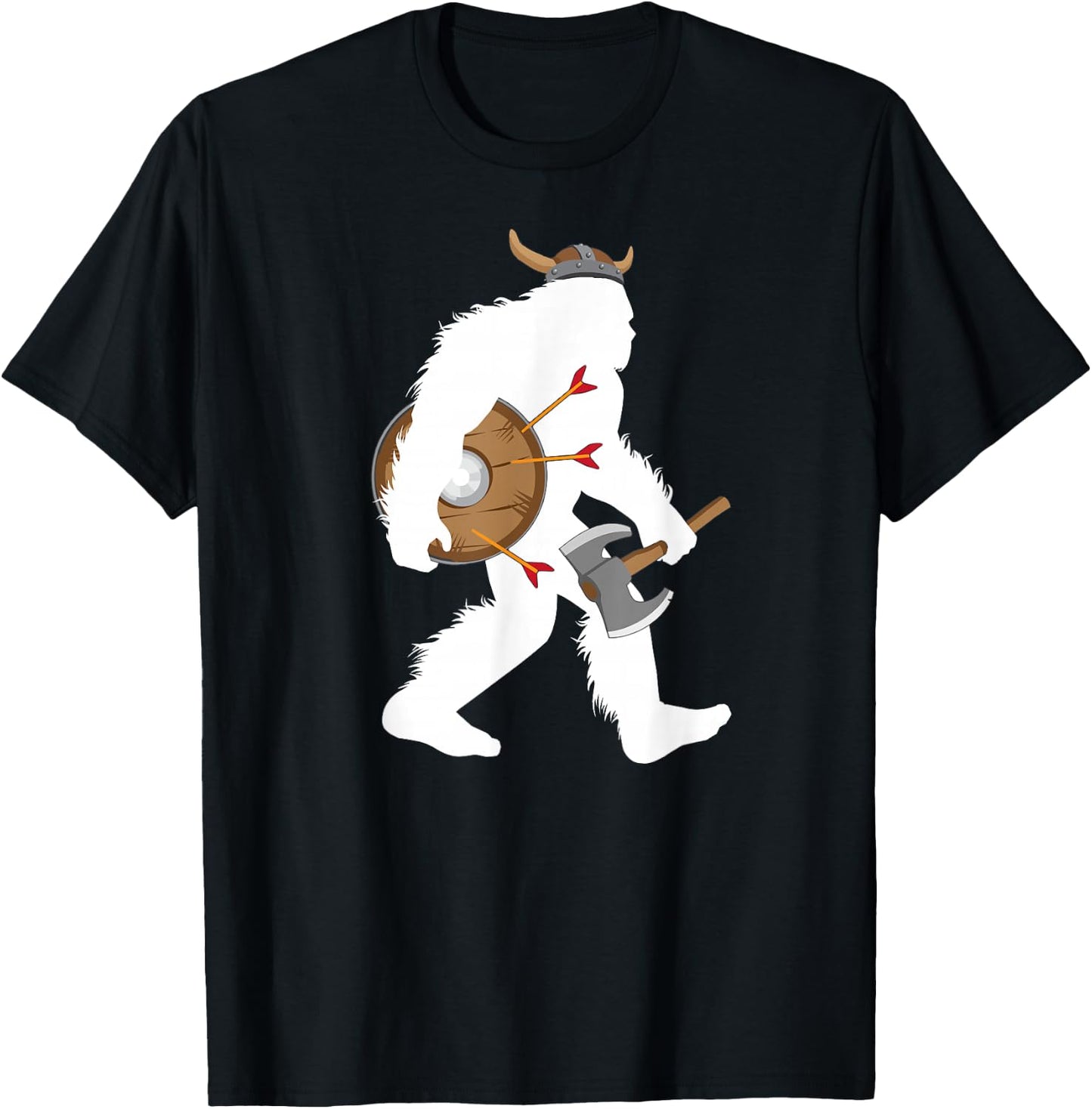 Bigfoot Viking Cryptid Norse Myth Sasquatch T-Shirt - T-Shirt | Black