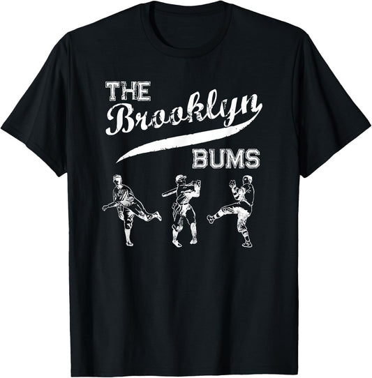 Classic Brooklyn Bums New York Baseball Fan Retro Vintage T-Shirt - T-Shirt | Black