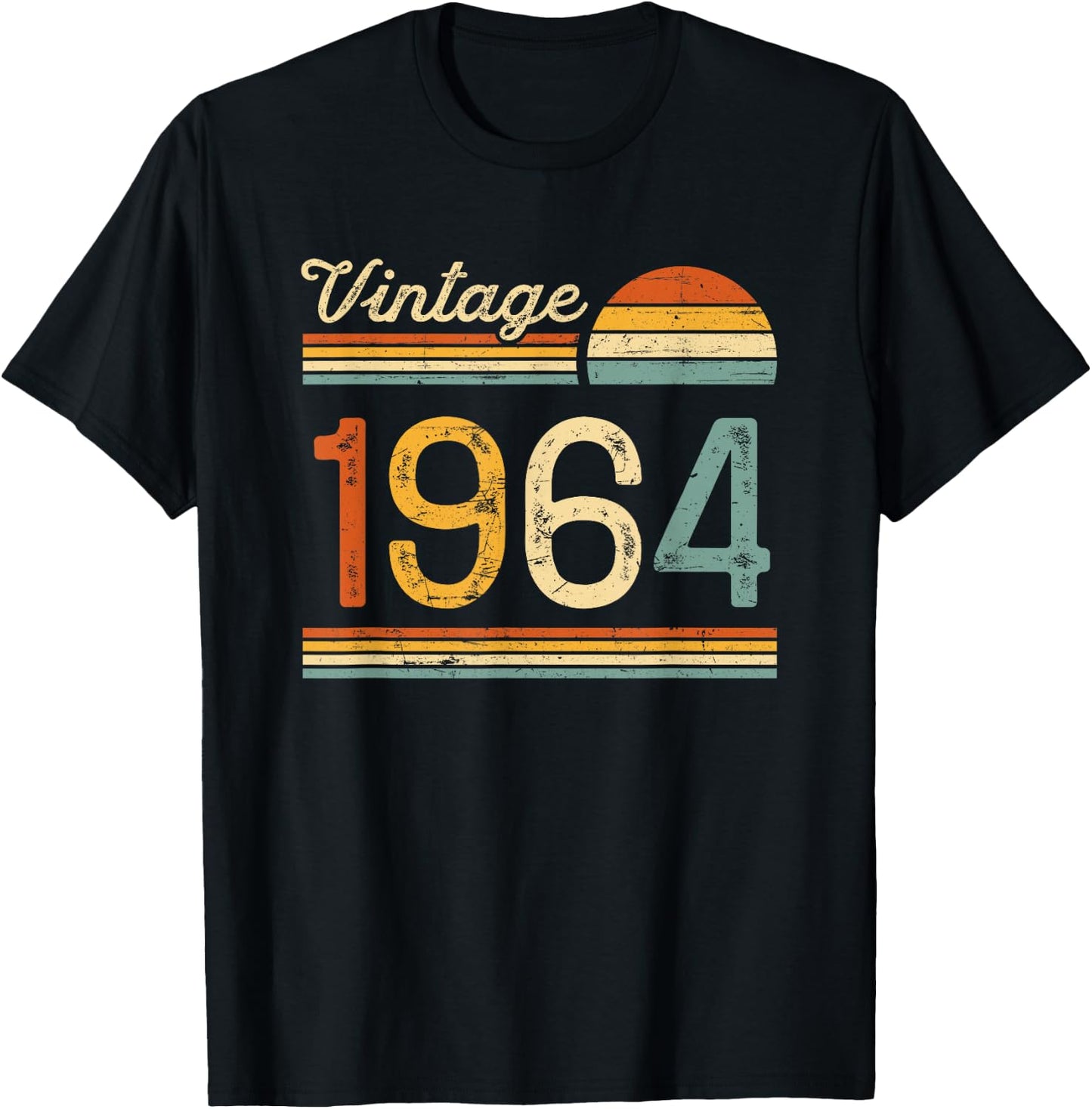 Vintage Born in 1964 - 61st Birthday 61 years old Men Women T-Shirt - T-Shirt | Black