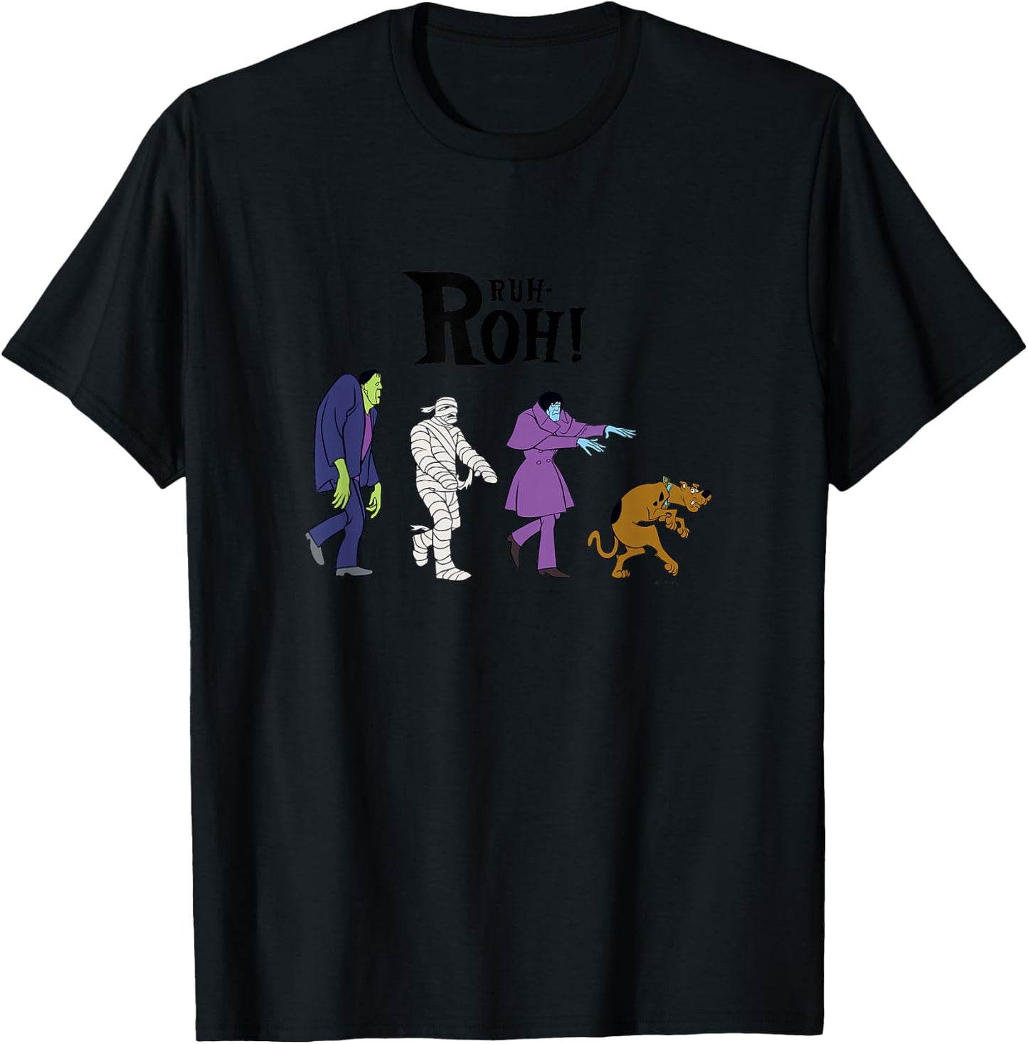 Scooby-Doo Halloween Vintage Spooky Monster Creep Ruh-Roh! T-Shirt - T-Shirt | Black