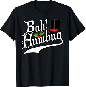 Bah Humbug! Funny Christmas Scrooge Graphic T-Shirt - T-Shirt | Black