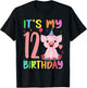 It’s My 12th Birthday Pig for Pig Lover 12 Year Old T-Shirt - T-Shirt | Black
