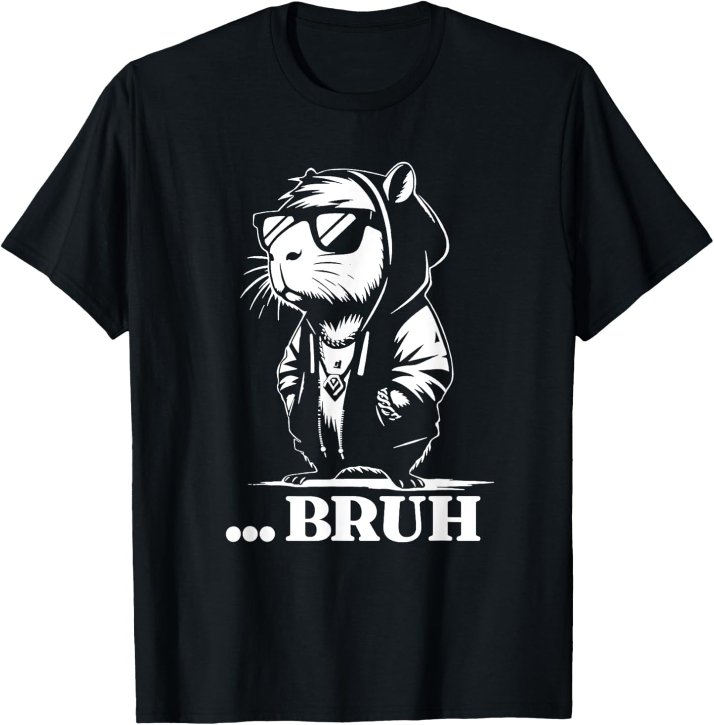Funny Capybara Bruh Rodent in Teens Quote Kids Slang T-Shirt - T-Shirt | Black