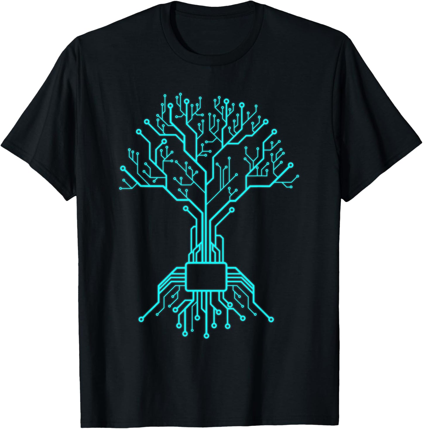 Computer Chip CPU Core - Circuit Tree - Computer Geek Gift T-Shirt - T-Shirt | Black