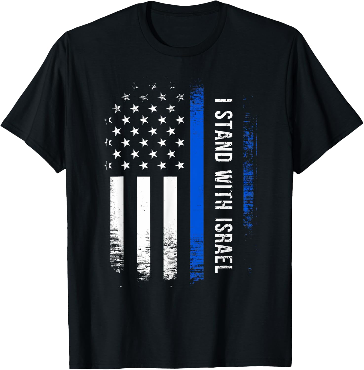 I Stand With Israel American Flag Jewish Freedom Solidarity T-Shirt - T-Shirt | Black