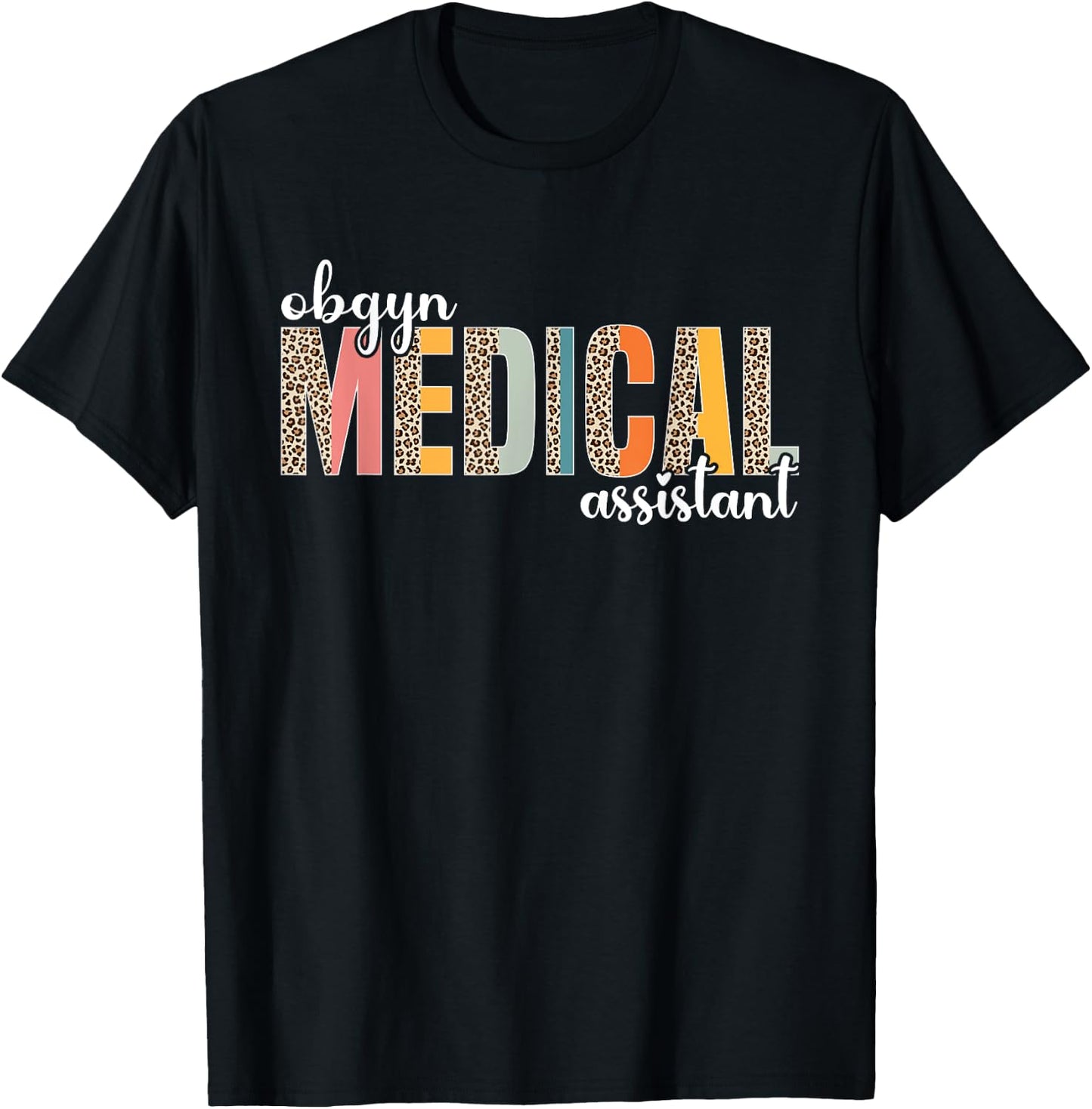 Obgyn Medical Assistant Gynecology Nurse Retro Leopard T-Shirt - T-Shirt | Black