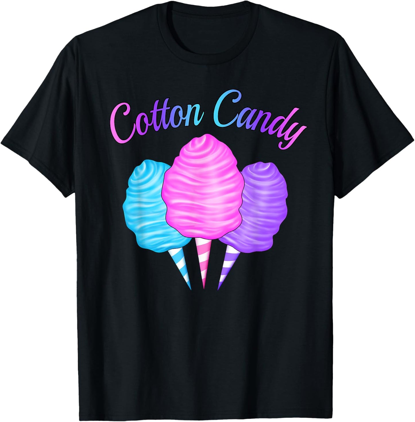Cute Candy Cone Pink Blue Purple Candy Tester Queen Girl T-Shirt - T-Shirt | Black
