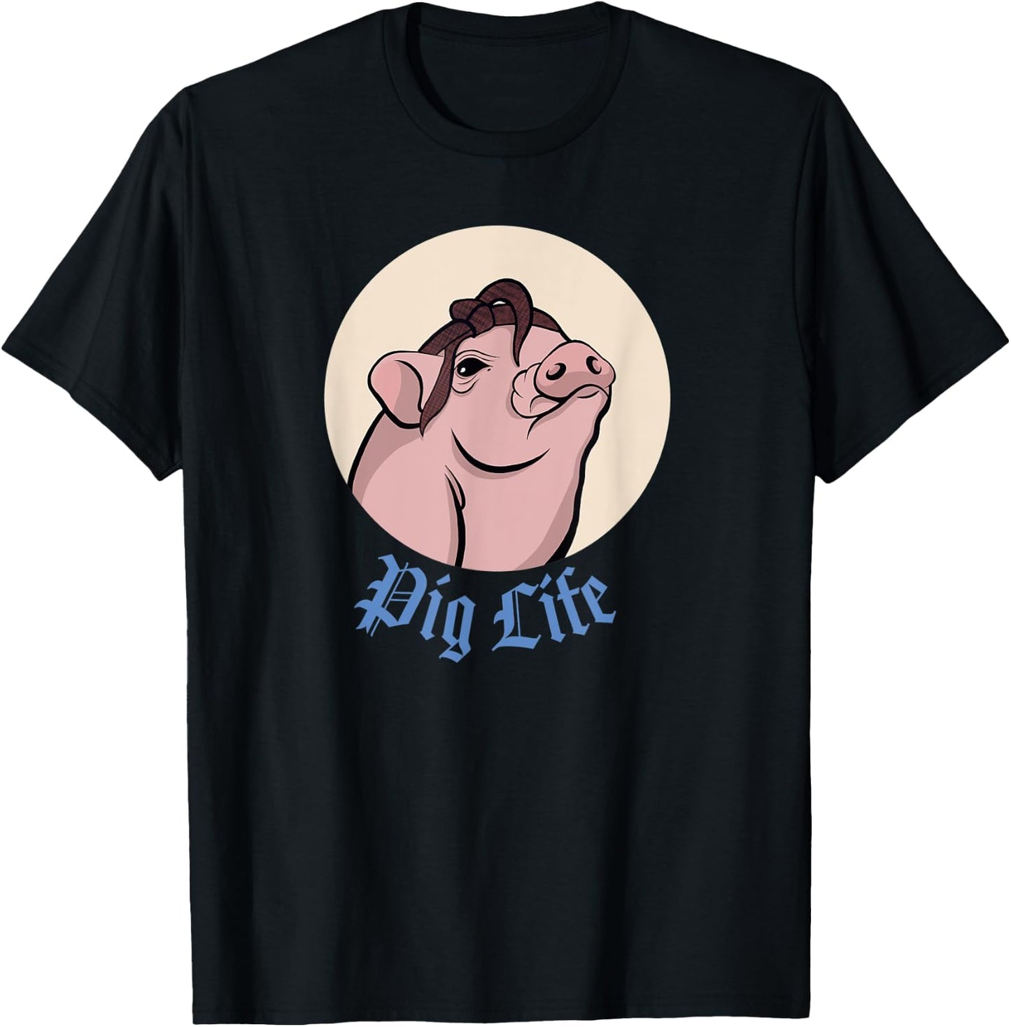 Piggy Lovers Tough Pig - Pig Life Mini Pig T-Shirt - T-Shirt | Black