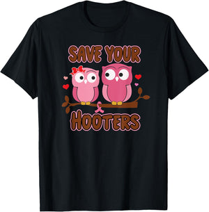 Breast Cancer Save Hooters Fight Breast Cancer T-Shirt - T-Shirt | Black