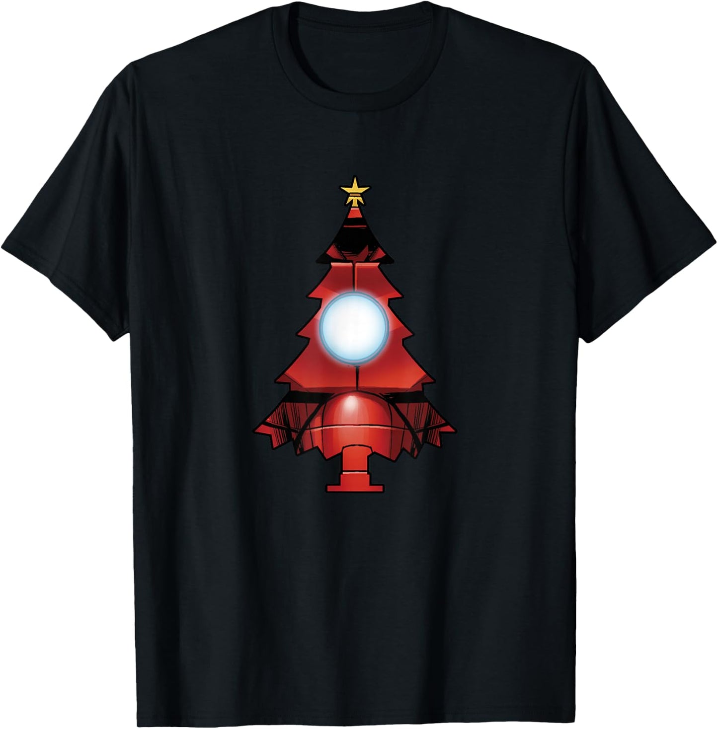 Marvel Christmas Iron Man Tree T-Shirt - T-Shirt | Black