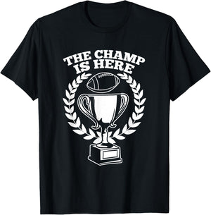Funny Fantasy Football Champ Is Here T-Shirt - T-Shirt | Black