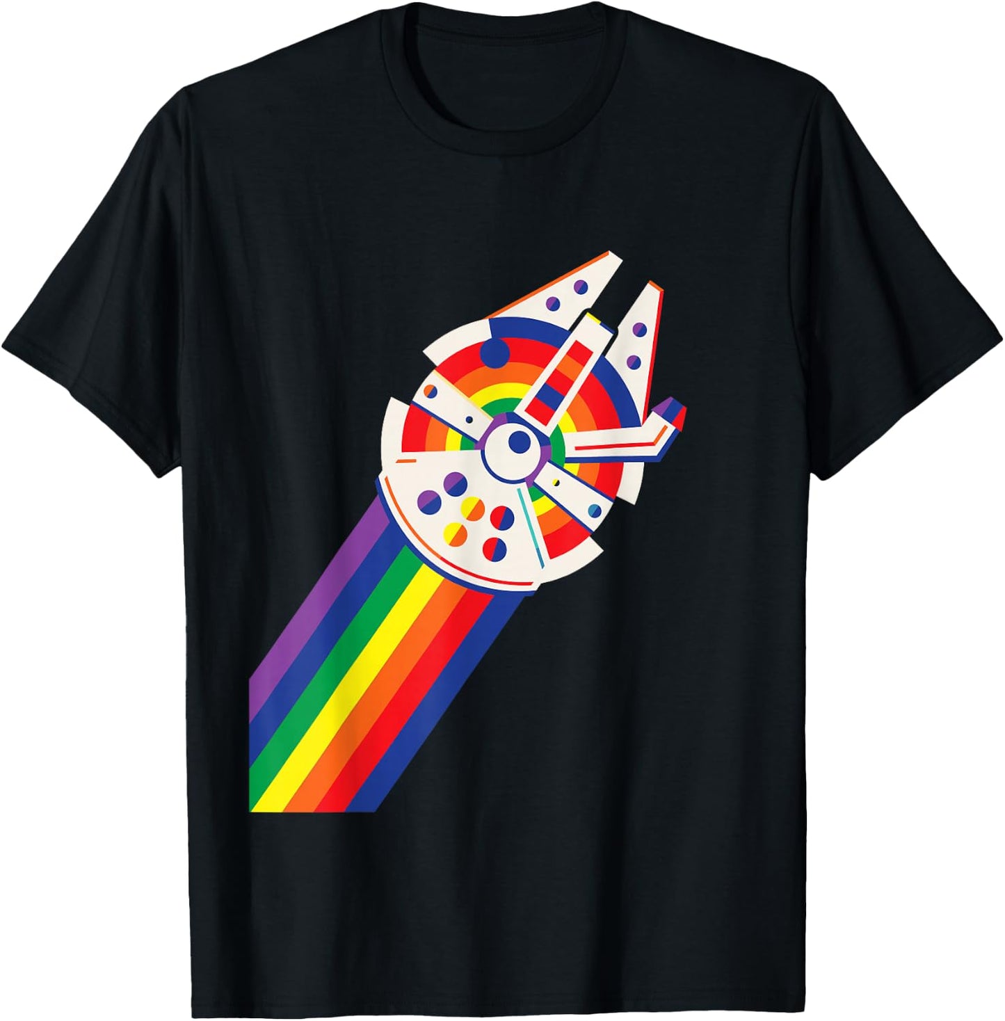 Star Wars Rainbow Millennium Falcon T-Shirt - T-Shirt | Black