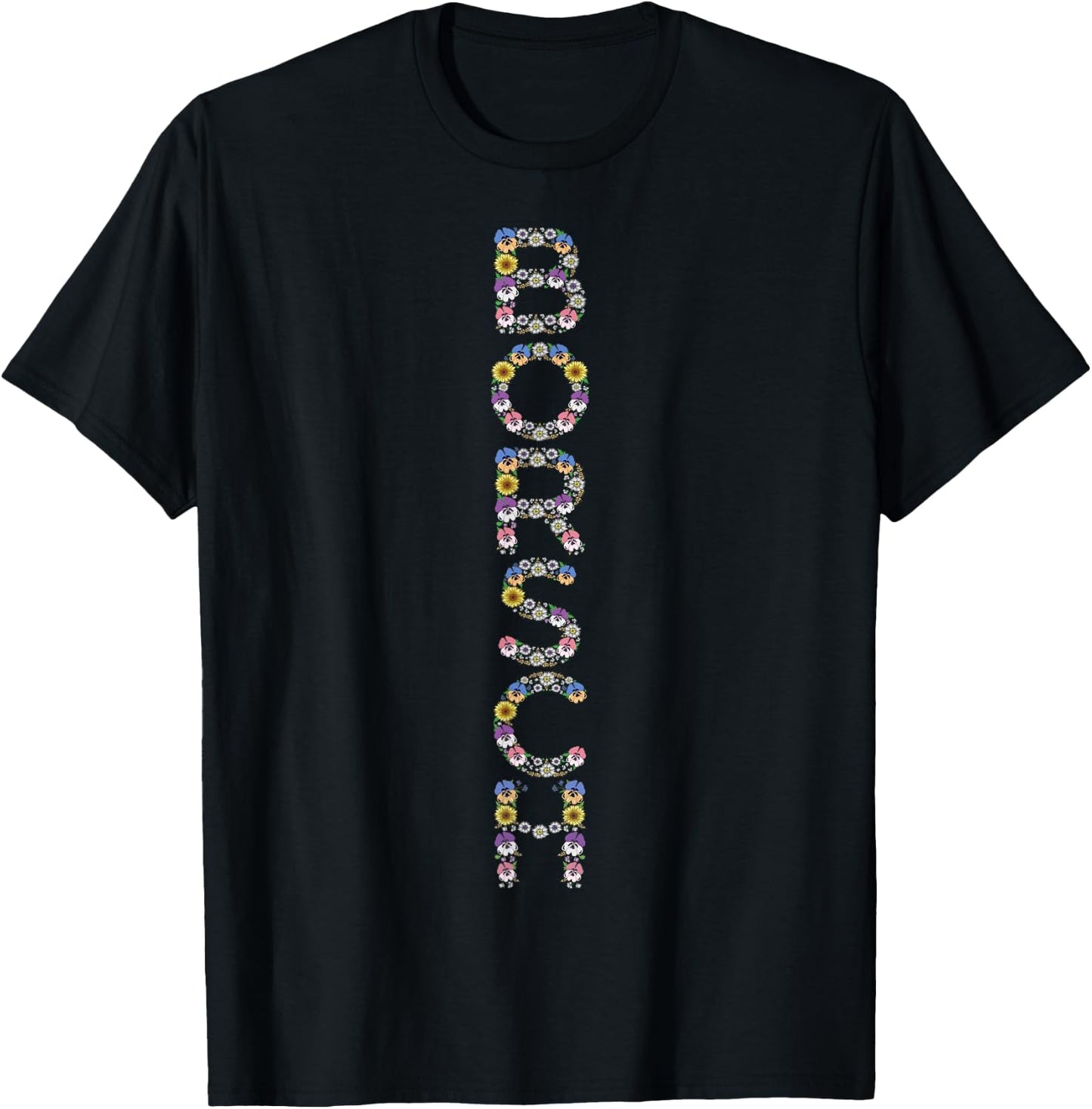 Borsch Funny Ukraine Food Floral Ukrainian Vyshyvanka Style T-Shirt - T-Shirt | Black