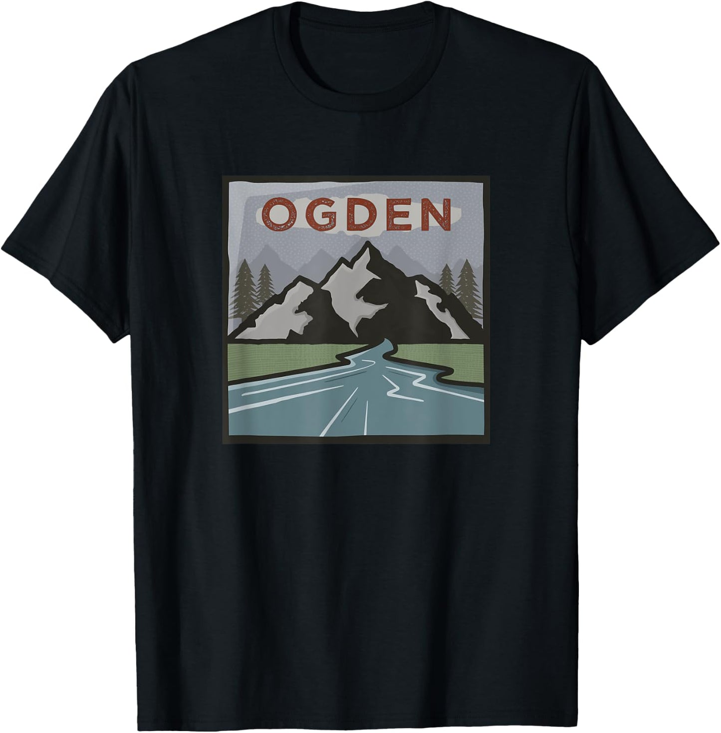 Vintage Ogden, Utah Illustration / Retro Ogden, Utah T-Shirt - T-Shirt | Black