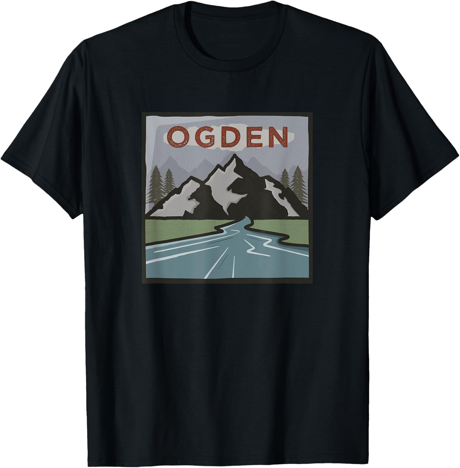 Vintage Ogden, Utah Illustration / Retro Ogden, Utah T-Shirt - T-Shirt | Black