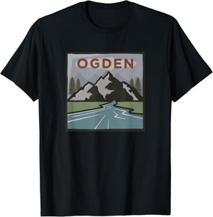 Vintage Ogden, Utah Illustration / Retro Ogden, Utah T-Shirt - T-Shirt | Black
