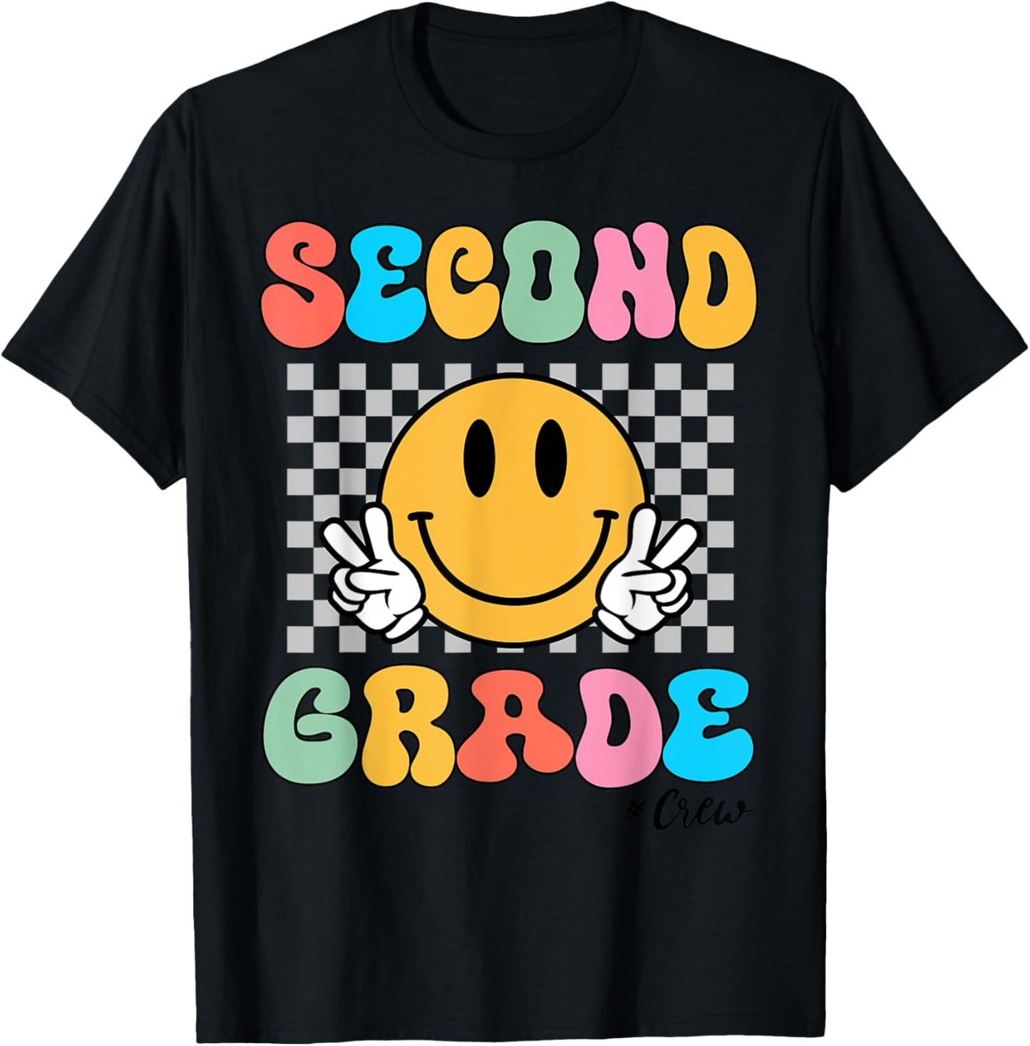 Back To School Second Grade Crew Cute Teacher Kids Teen Boy T-Shirt - T-Shirt | Black